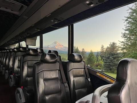 Interior view of a scenic tour to mt. hood.