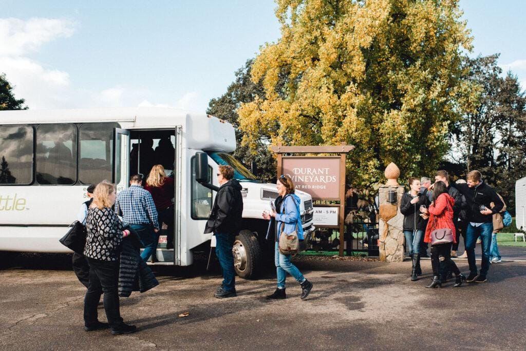 Wine tour shuttle bus services