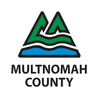 A multnomah county logo for shuttle bus transportation